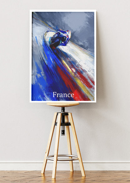 France Racing Motion Wall Art Poster & Canvas
