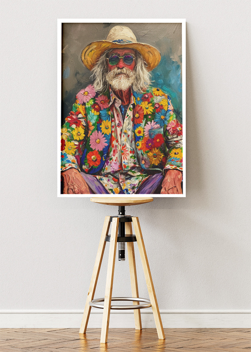 Bohemian Bloom Portrait Canvas & Poster Print – AI PRINT LAB