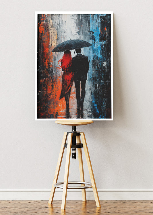 Midnight Umbrella Romance Canvas & Poster Print – AI PRINT LAB