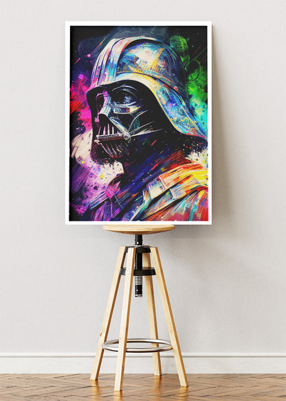 Darth Vader Dark Galactic Commander – Neon Pop Sci-Fi Canvas & Poster Print – AI PRINT LAB