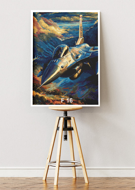 F-16 Fighting Falcon Jet Poster & Canvas Print – Modern Fighter Aircraft Art – Aiprintlab