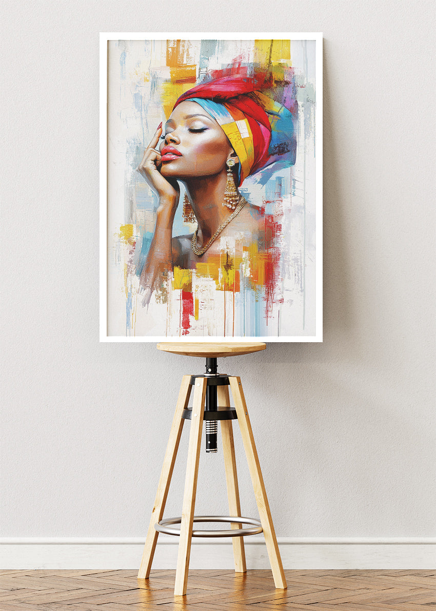 Radiant Headwrap Muse Canvas & Poster Print – AI PRINT LAB