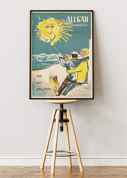 Allgäu Klein-Walsertal Poster & Canvas Print – Vintage Bavarian Ski Resort Art