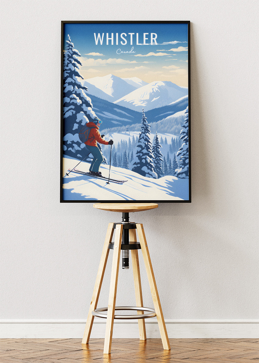 Whistler Canada Ski Resort Poster & Canvas Print – Winter Mountain Landscape Wall Art