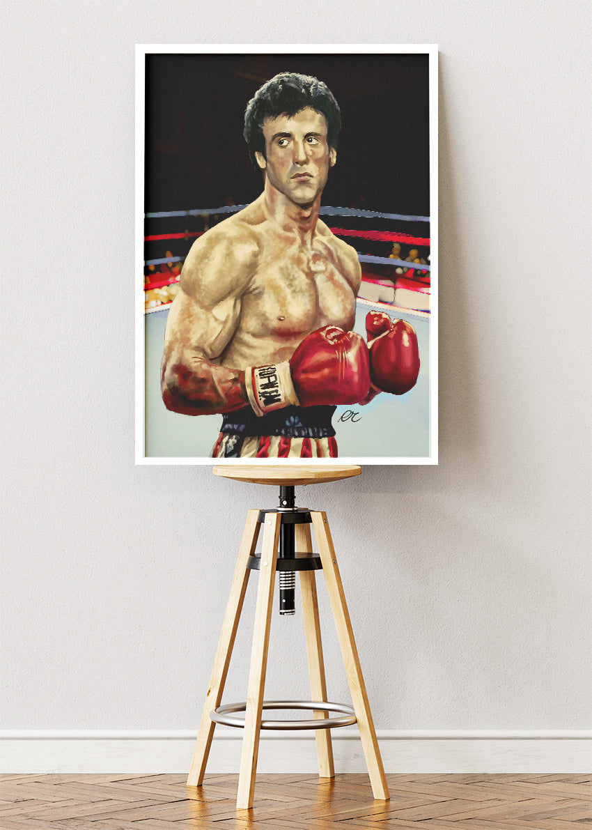 Rocky Balboa Boxing Legend Portrait Poster & Canvas Art Print – Iconic Fighter Wall Art