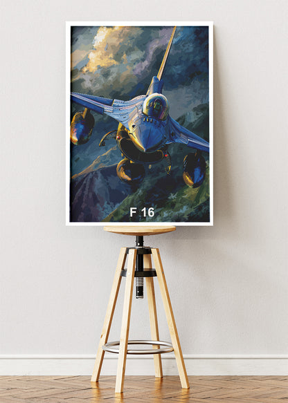 F-16 Fighting Falcon Poster & Canvas Print – Fighter Jet Wall Art