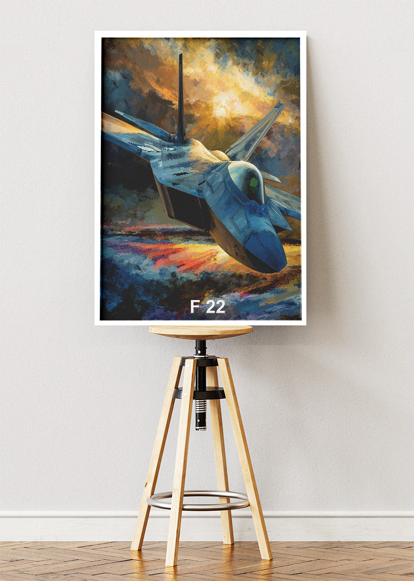 F-22 Raptor Poster & Canvas Print – Stealth Fighter Jet Wall Art