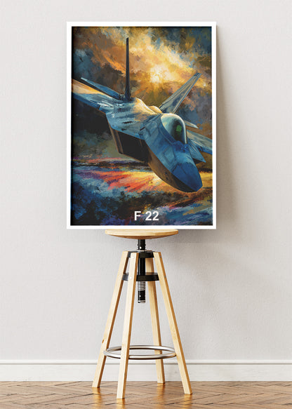F-22 Raptor Poster & Canvas Print – Stealth Fighter Jet Wall Art