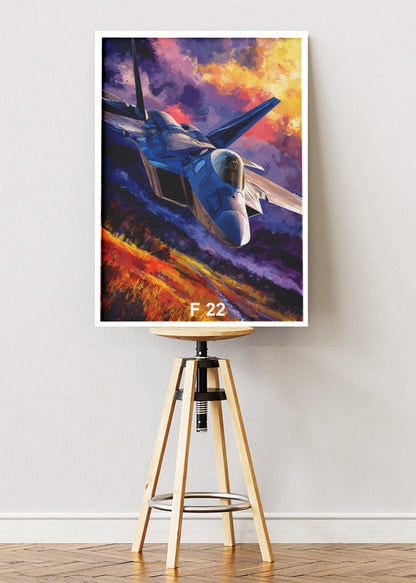 F-22 Raptor Poster & Canvas Print – Stealth Fighter Jet Wall Art