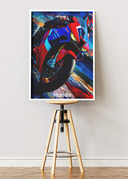 Honda Superbike Extreme Speed Wall Art Poster & Canvas