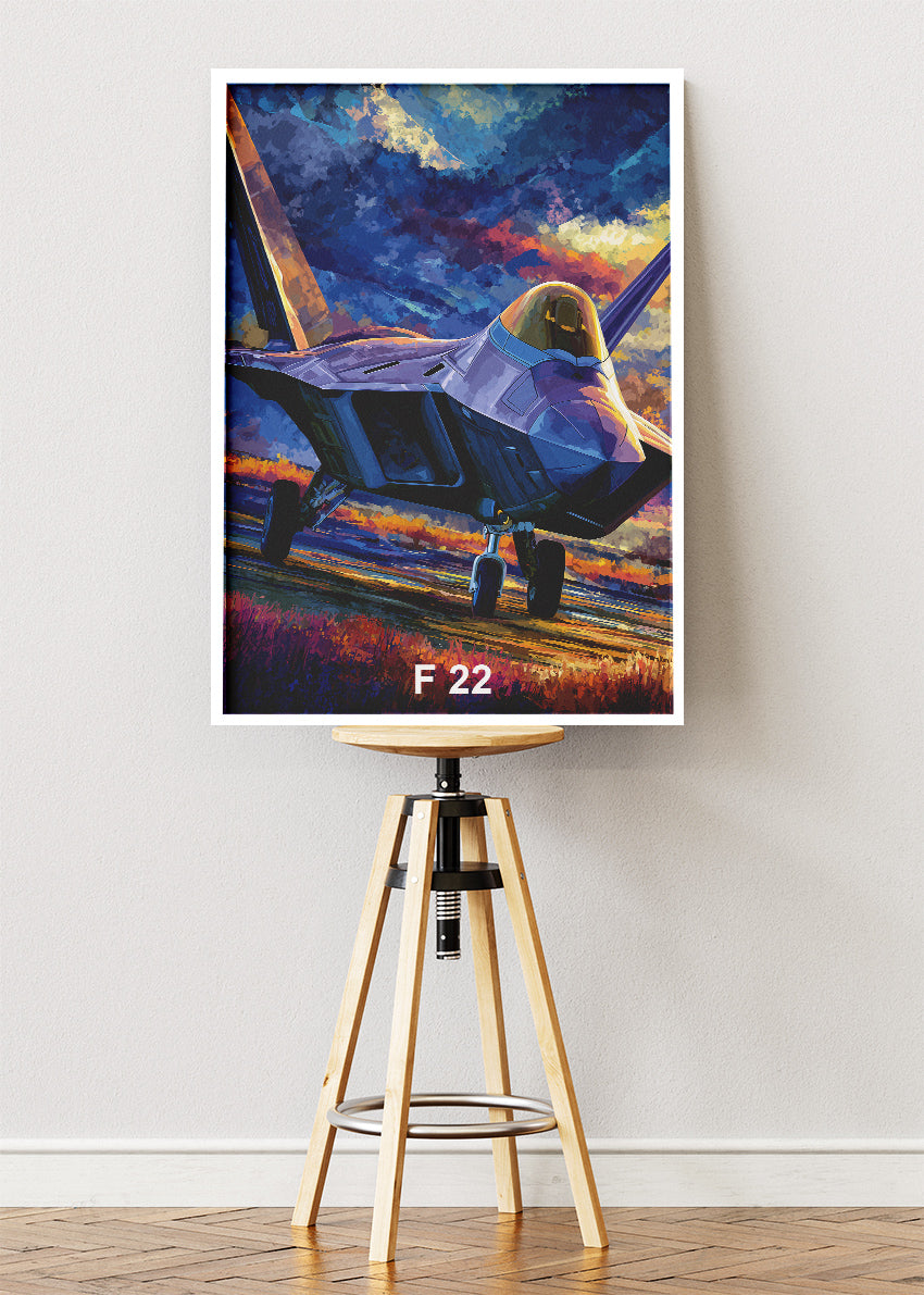 F-22 Raptor Poster & Canvas Print – Stealth Fighter Jet Wall Art