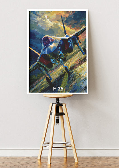 F-35 Lightning II Poster & Canvas Print – Modern Stealth Jet Wall Art
