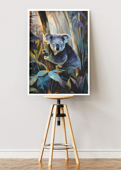 Koala in Rainforest Poster & Canvas Print – Vibrant Jungle Wildlife Art
