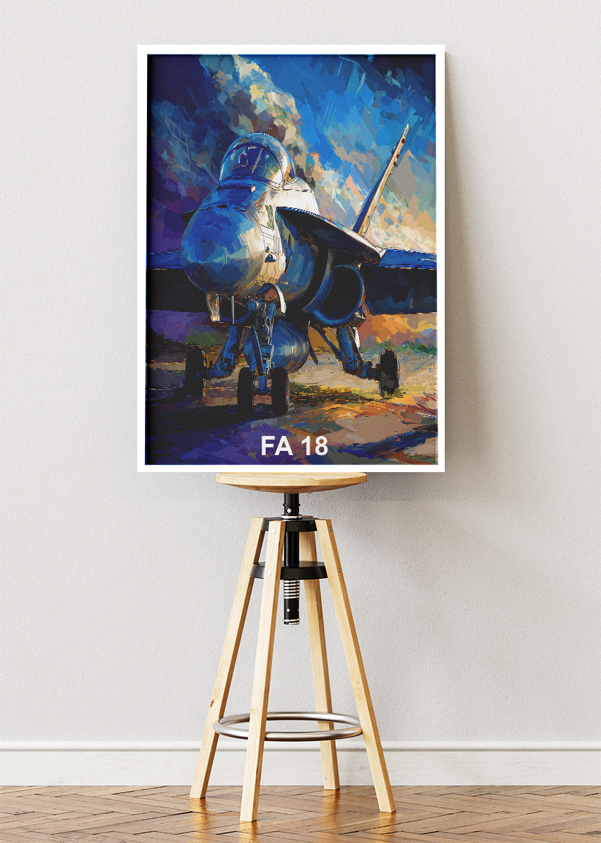 FA-18 Hornet Fighter Jet Poster & Canvas Print – Dynamic Aviation Wall Art