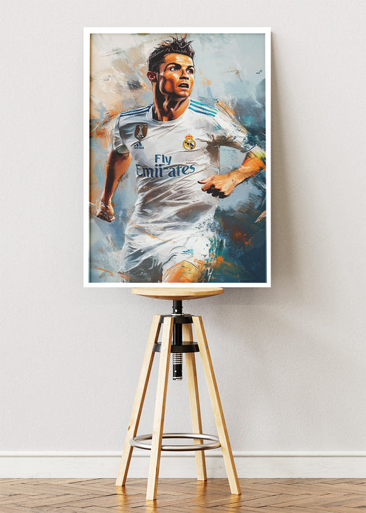 Real Madrid Football Legend Wall Art | Dynamic Action Sports Poster & Canvas