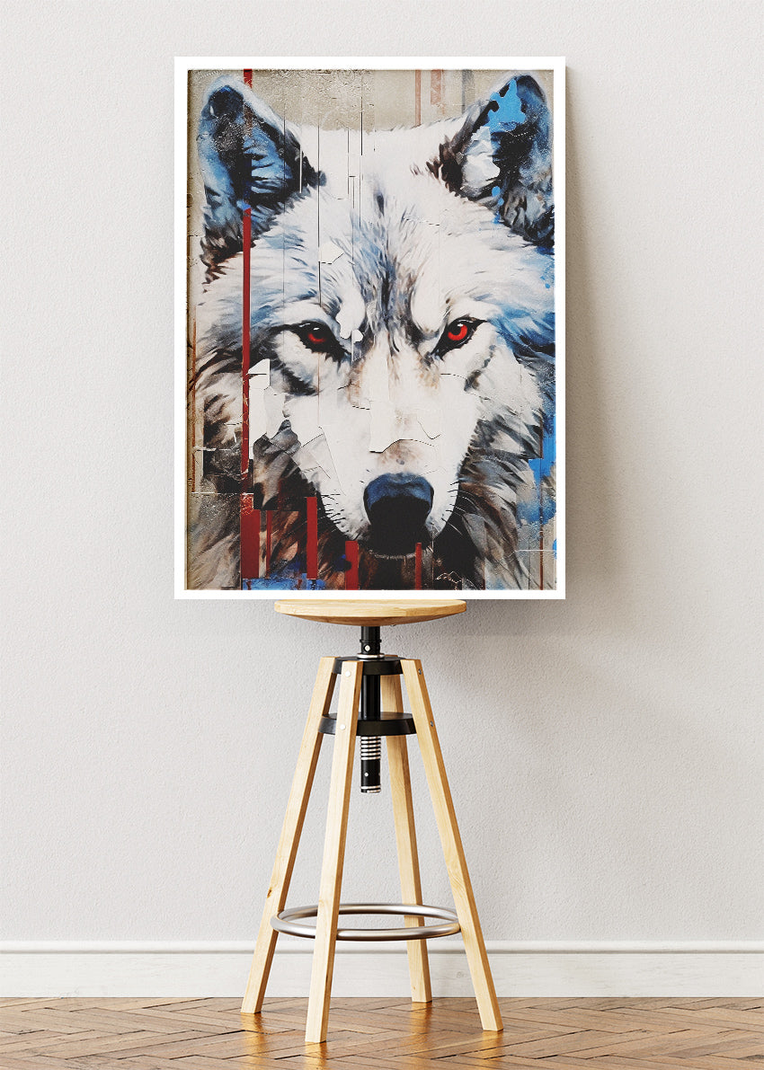 Abstract Wolf Poster & Canvas Print – Modern Fierce Wildlife Art