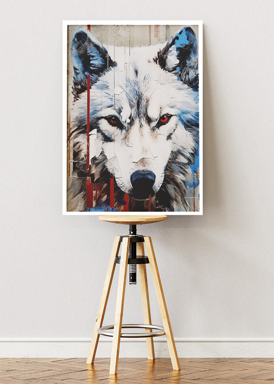 Abstract Wolf Poster & Canvas Print – Modern Fierce Wildlife Art