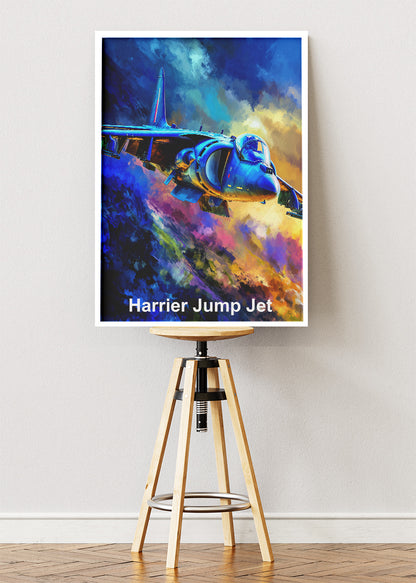 Harrier Jump Jet Poster & Canvas Print – Vibrant Aviation Wall Art