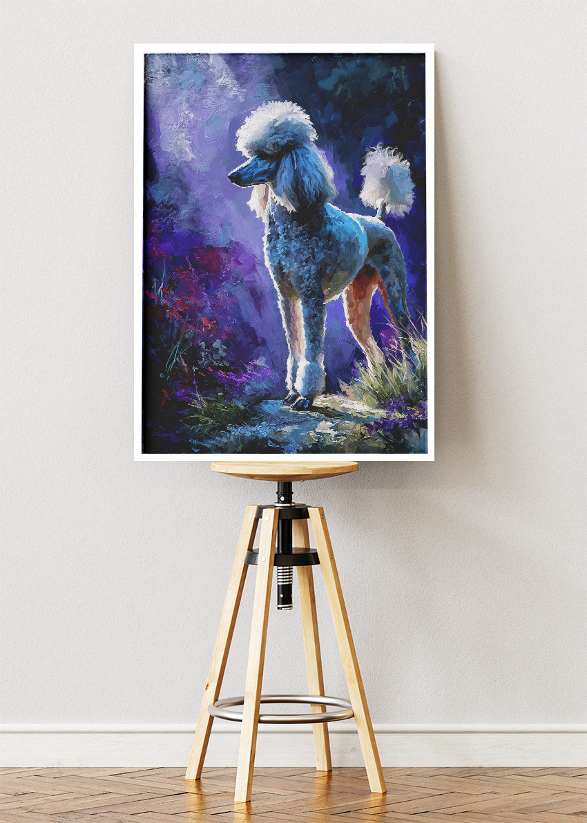 Poodle Poster & Canvas Print – Elegant Dog Portrait in Mystical Light