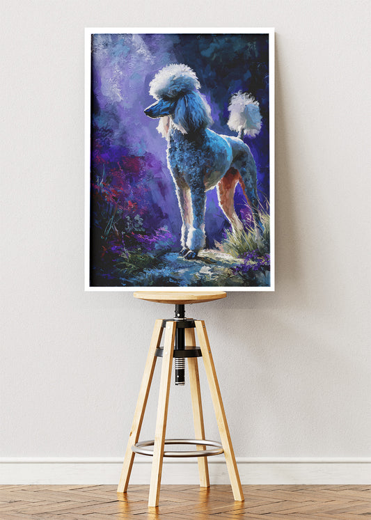 Poodle Poster & Canvas Print – Elegant Dog Portrait in Mystical Light