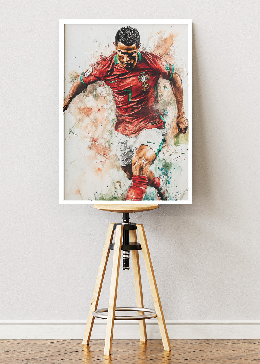 Cristiano Ronaldo Portugal National Team Wall Art | Dynamic Football Poster & Canvas