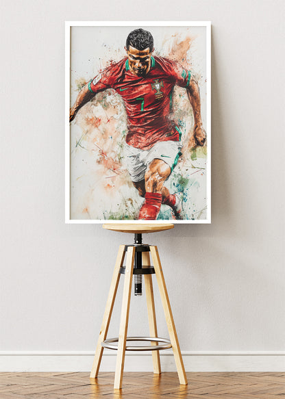 Cristiano Ronaldo Portugal National Team Wall Art | Dynamic Football Poster & Canvas