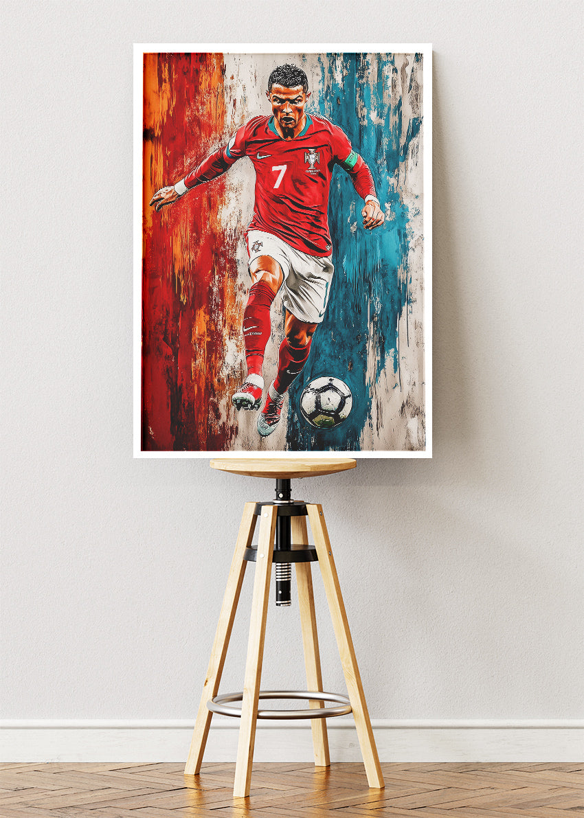 Cristiano Ronaldo Portugal Action Wall Art | Iconic Football Poster & Canvas