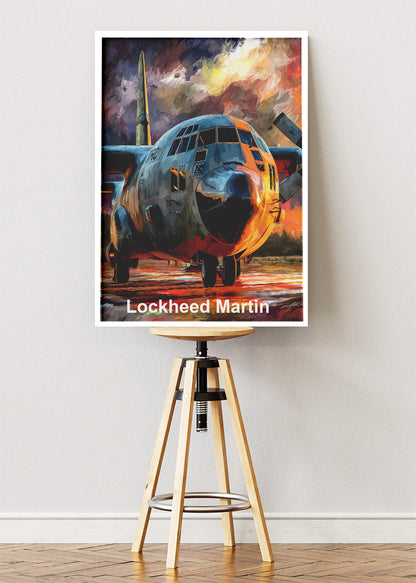 Lockheed Martin Aircraft Poster & Canvas Print – Dramatic Military Plane Illustration Wall Art