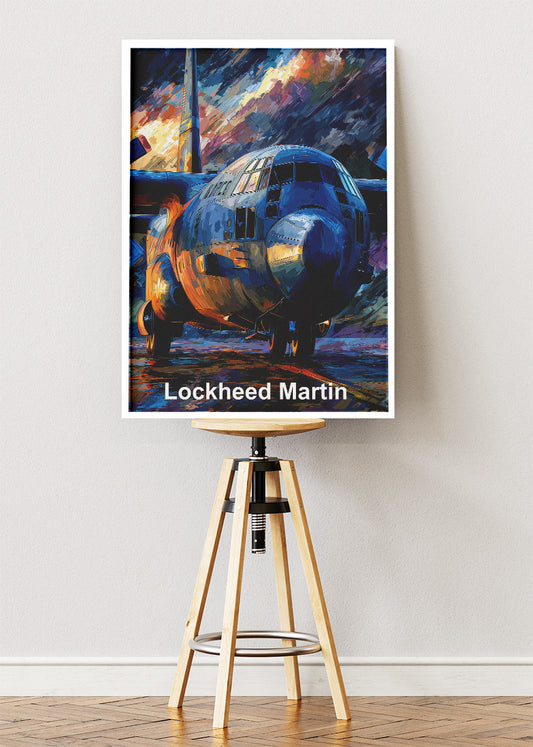 Lockheed Martin Aircraft Poster & Canvas Print – Military Plane Illustration Wall Art