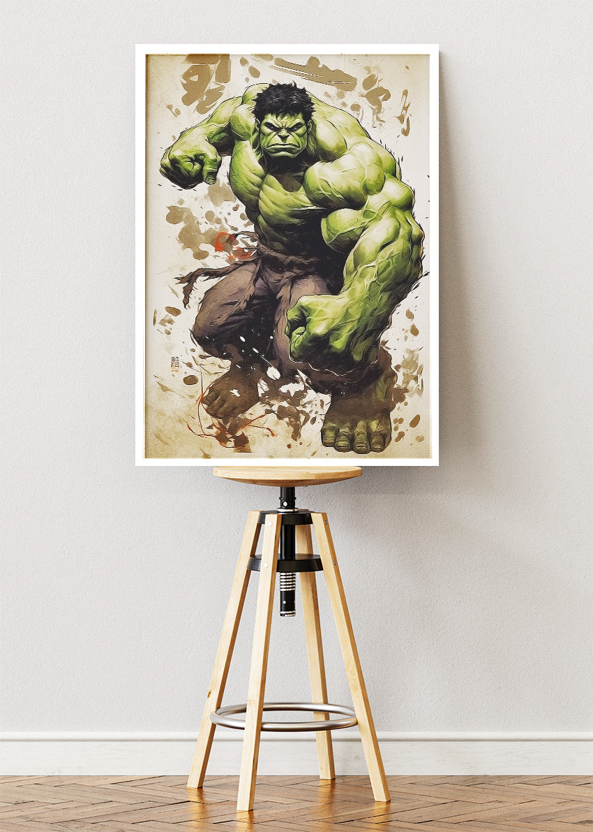Savage Green Titan Portrait Canvas & Poster Print – AI PRINT LAB