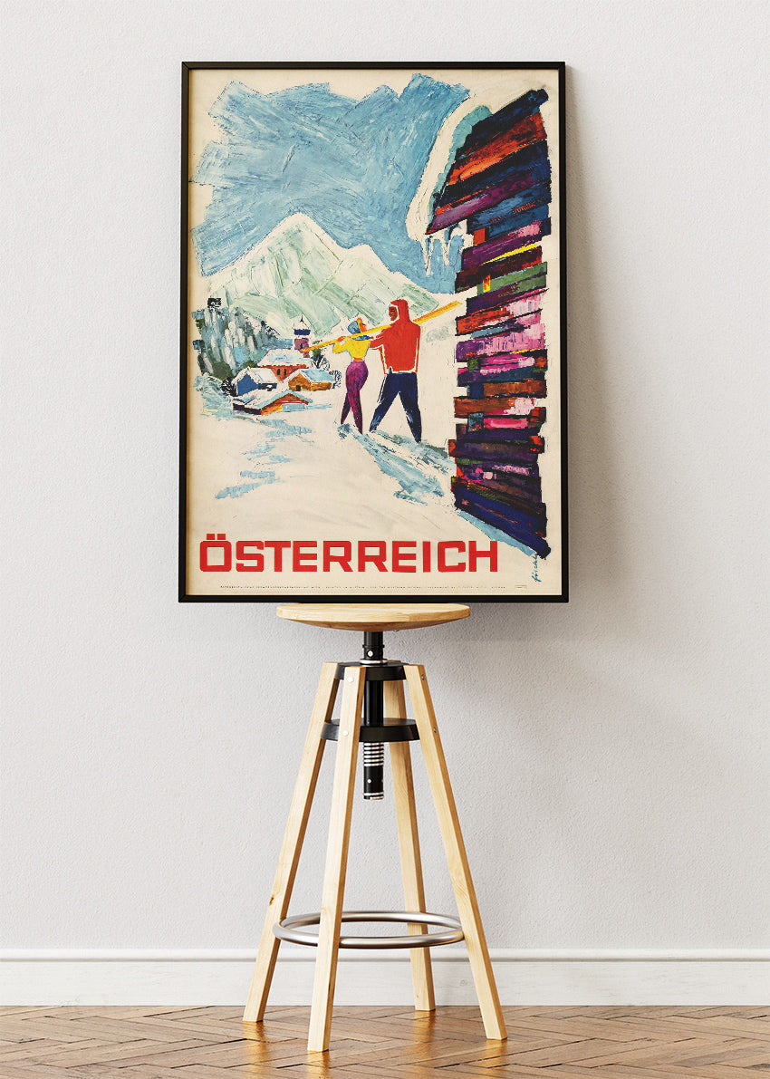 Österreich Vintage Ski Poster & Canvas Print – Retro Austrian Winter Sports Artwork