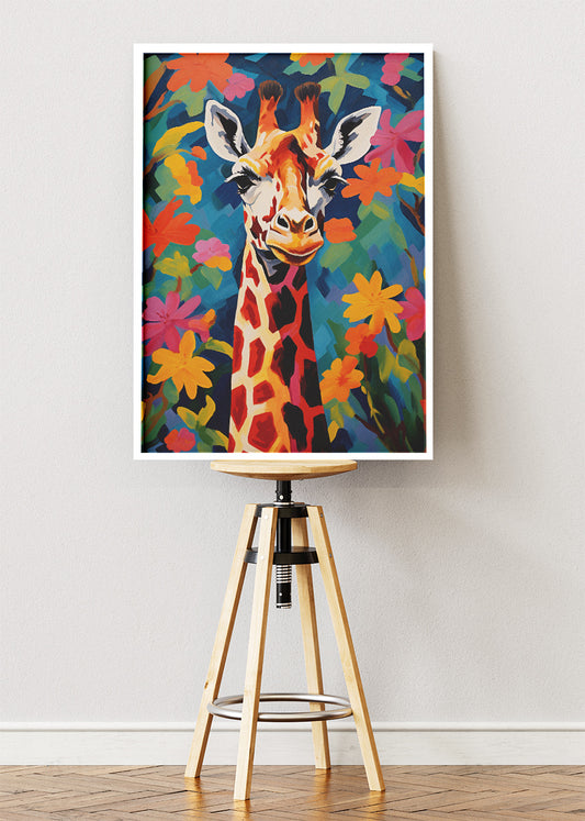 Colorful Giraffe Poster & Canvas Print – Vibrant Jungle Animal Art