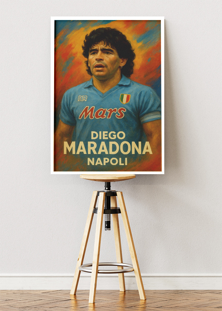 Diego Maradona Napoli Football Wall Art | Iconic Serie A Legend Poster & Canvas