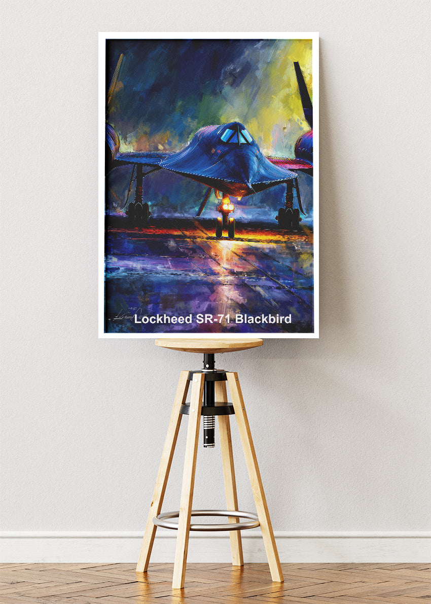 Lockheed SR-71 Blackbird Poster & Canvas Print – Illustrated Military Aircraft Wall Art