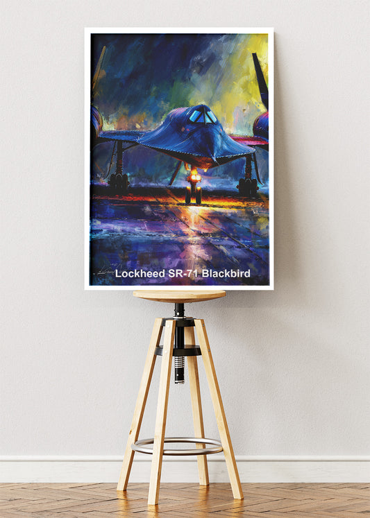 Lockheed SR-71 Blackbird Poster & Canvas Print – Illustrated Military Aircraft Wall Art