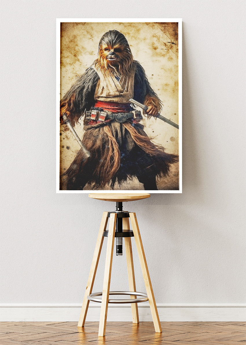 Chewbacca Warrior Portrait Canvas & Poster Print – AI PRINT LAB