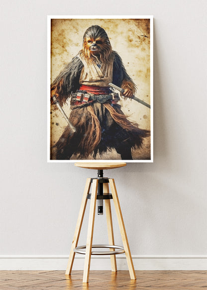 Chewbacca Warrior Portrait Canvas & Poster Print – AI PRINT LAB