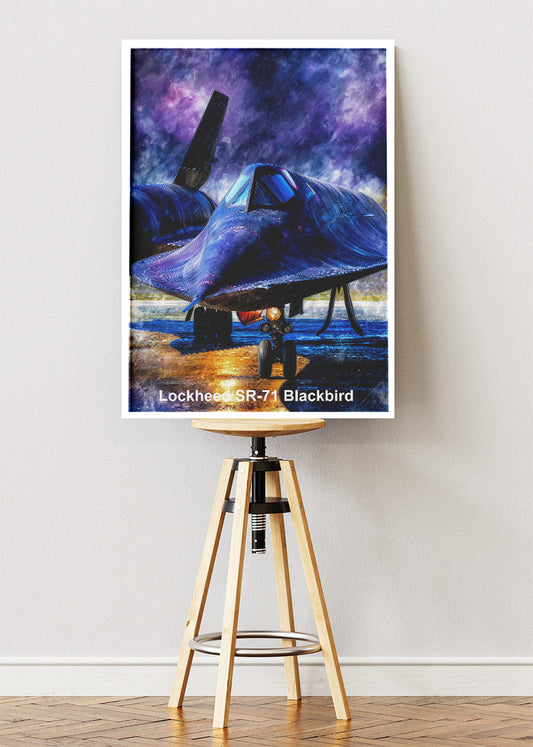 Lockheed SR-71 Blackbird Poster & Canvas Print – Illustrated Military Aircraft Wall Art