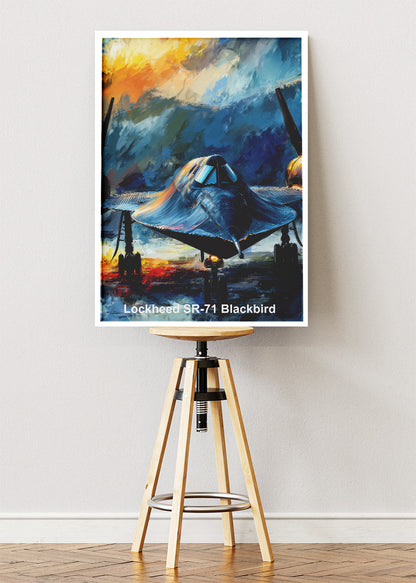 Lockheed SR-71 Blackbird Poster & Canvas Print – Illustrated Military Aircraft Wall Art