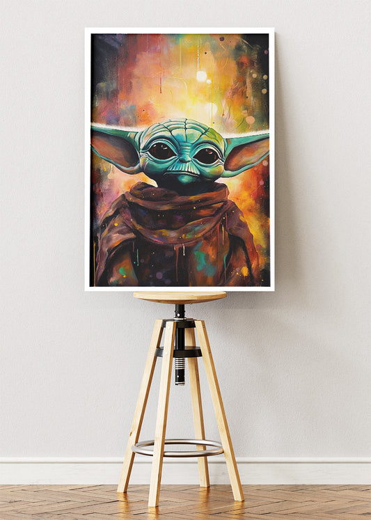 Grogu (Baby Yoda) Cosmic Glow Portrait Canvas & Poster Print – AI PRINT LAB