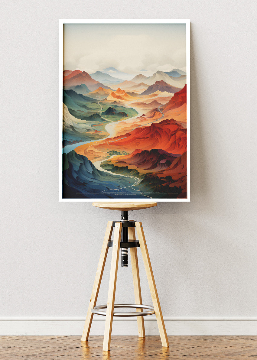 Majestic Canyon Valley – Modern Scenic Mountain Landscape Canvas & Poster Print – AI PRINT LAB