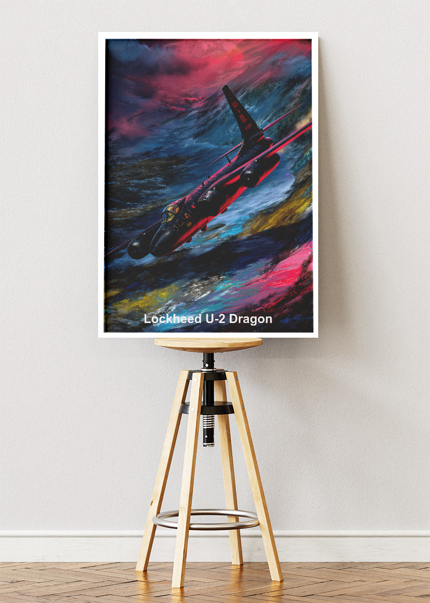 Lockheed U-2 Dragon Lady Poster & Canvas Print – Illustrated Military Aircraft Wall Art