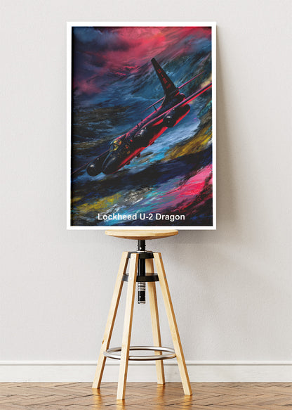 Lockheed U-2 Dragon Lady Poster & Canvas Print – Illustrated Military Aircraft Wall Art