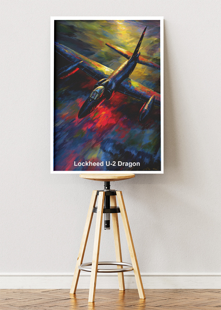 Lockheed U-2 Dragon Lady Poster & Canvas Print – Illustrated Military Aircraft Wall Art