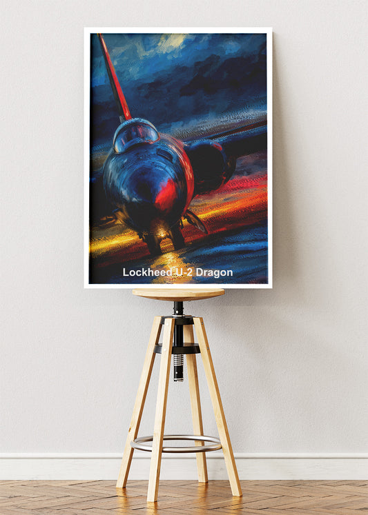 Lockheed U-2 Dragon Lady Poster & Canvas Print – Illustrated Military Aircraft Wall Art