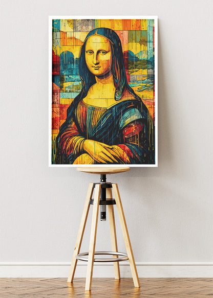 Modern Mona Lisa Wall Art – Colourful Abstract Renaissance Canvas Print & Contemporary Pop Art Poster for Living Room Decor UK