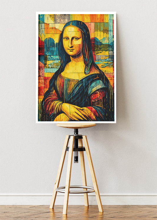 Modern Mona Lisa Wall Art – Colourful Abstract Renaissance Canvas Print & Contemporary Pop Art Poster for Living Room Decor UK