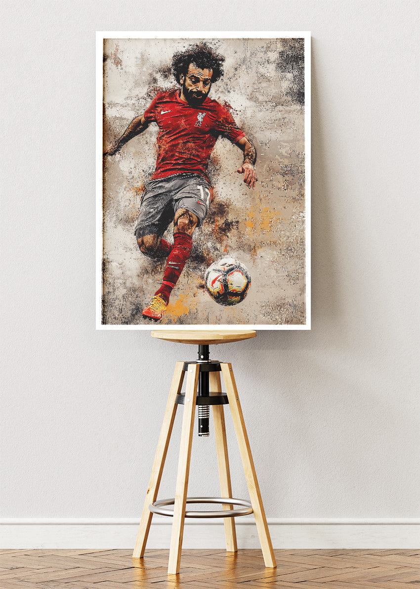 Mohamed Salah Liverpool Action Wall Art | Iconic Football Poster & Canvas