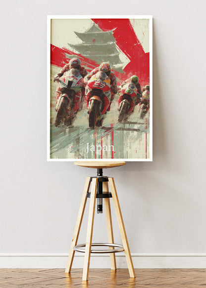 Japan Motorcycle Racing Heritage Wall Art Poster & Canvas