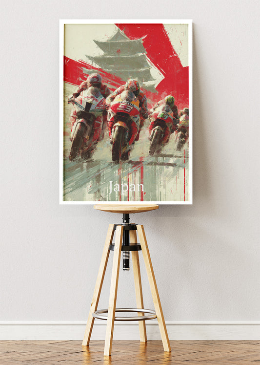 Japan Motorcycle Racing Heritage Wall Art Poster & Canvas